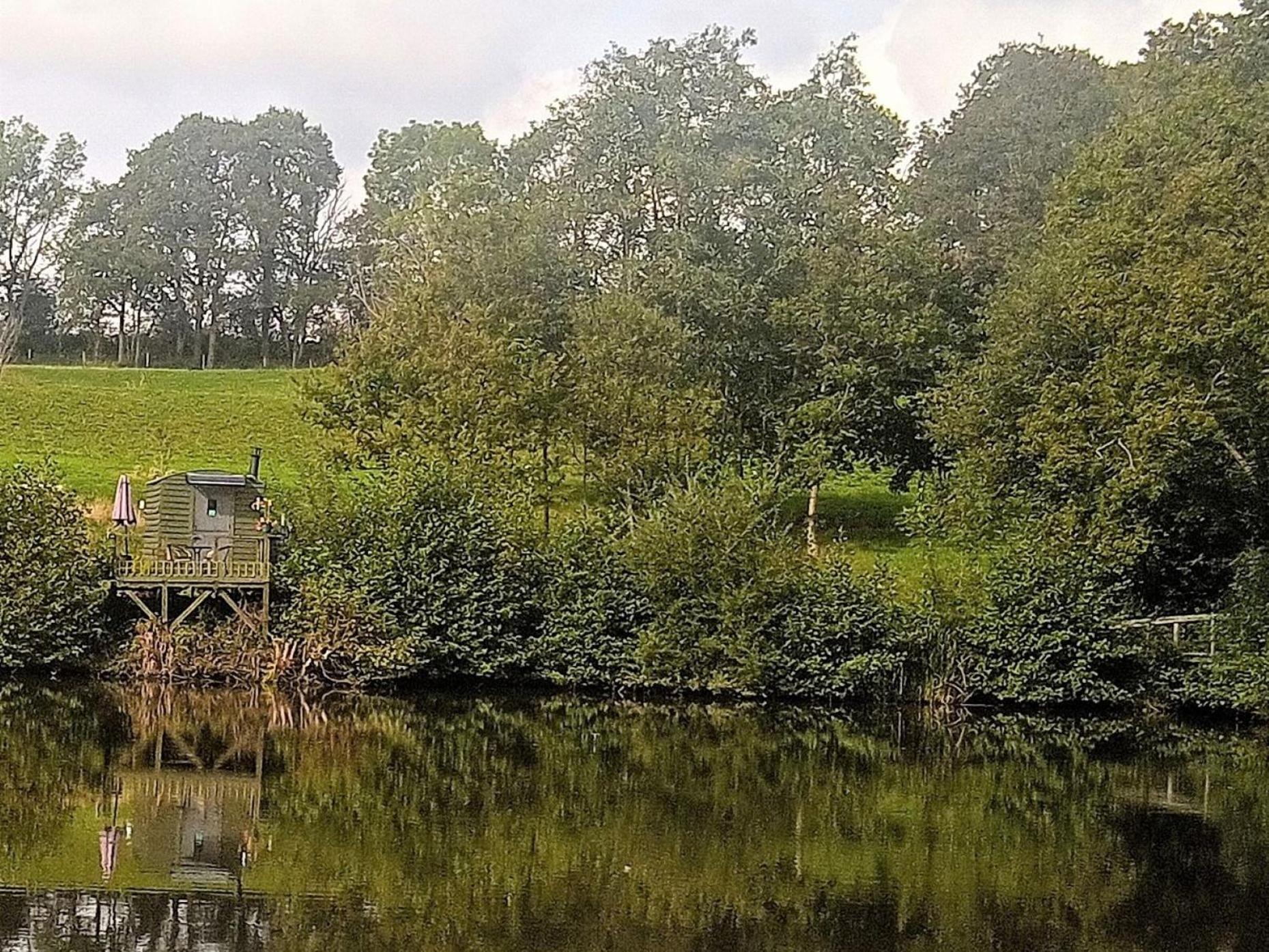 Snug & Secluded Lakeside Shepherds Hut 'Carp' アックフィールド エクステリア 写真